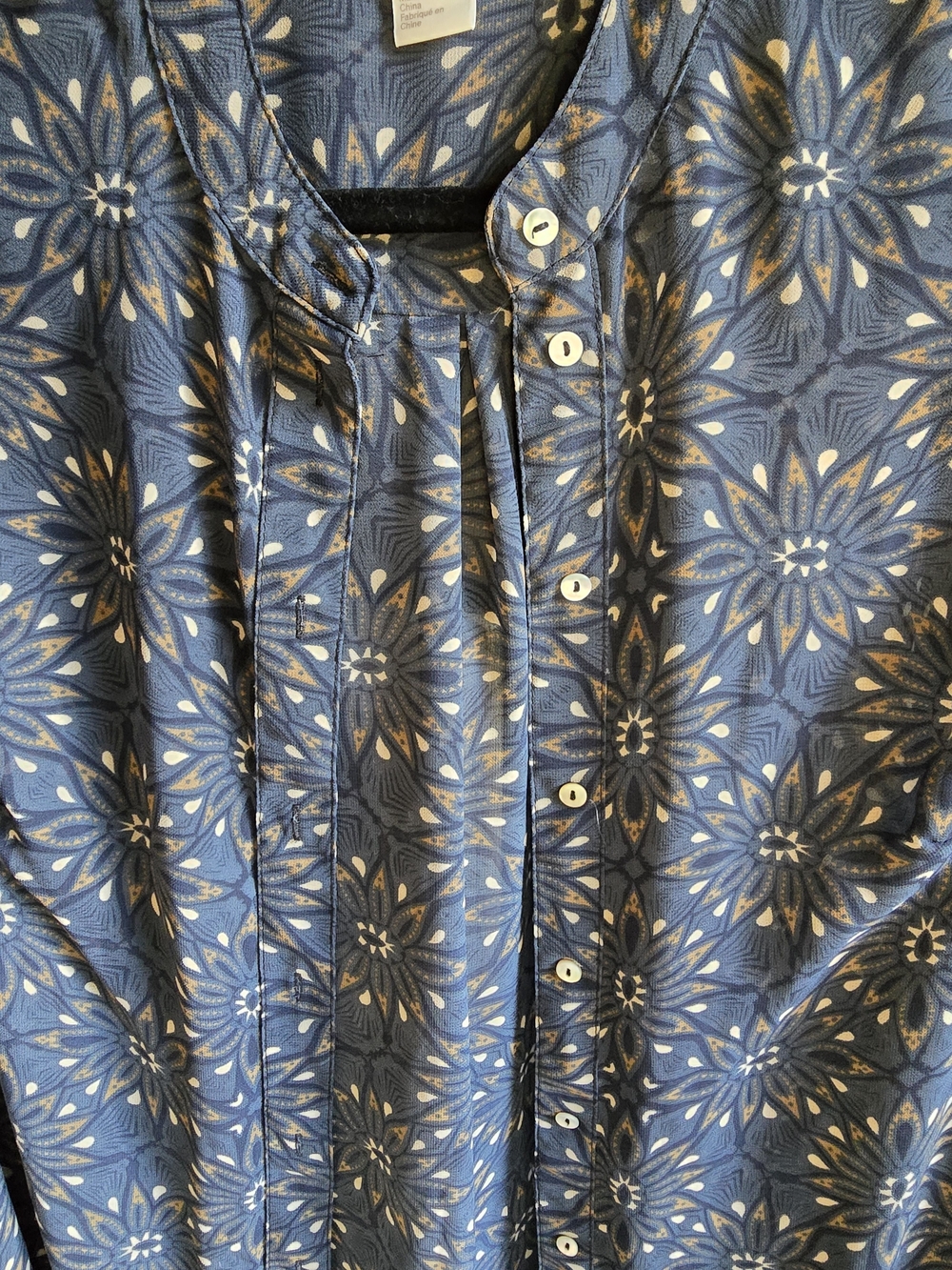 H&M Womens Semi Sheer Sunburst Printed Button-Front Cover Up Duster - Picture 11 of 11